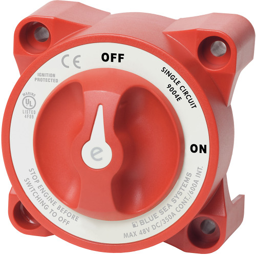 Blue Sea 9004e e-Series Battery Switch Single Circuit ON/OFF w/Alternator Field Disconnect 9004E