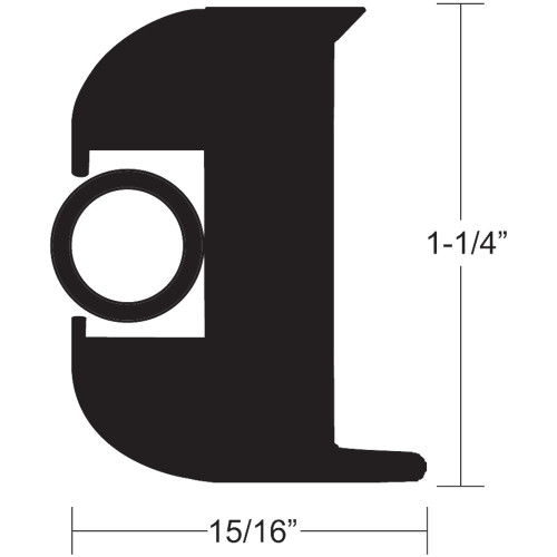 TACO Flex Vinyl Rub Rail Kit - Black w/Black Insert - 70' - 1-1/4" x 15/16" V11-3447BBK70-2