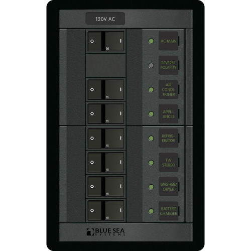 Blue Sea 1202 120V AC Main + 6 Positions - Vertical 1202