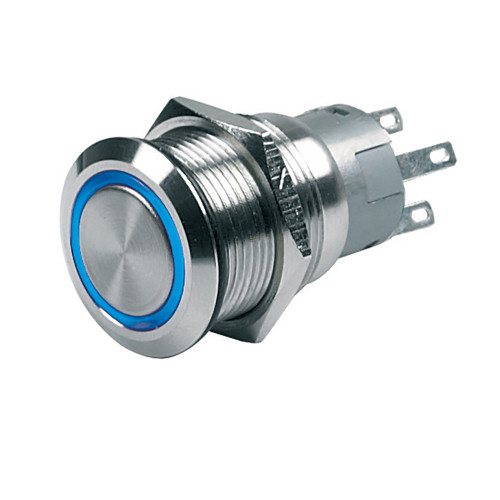 BEP Push-Button Switch 12V Momentary On/Off - Blue LED 80-511-0004-00