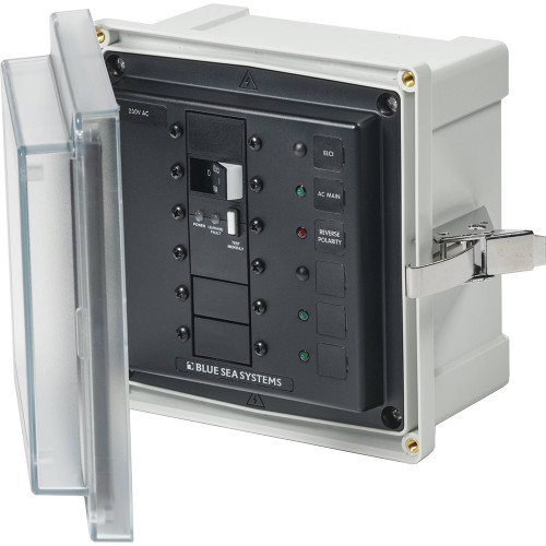 Blue Sea 3121 - SMS Panel Enclosure w/ELCI (16A) &amp; 3 Blanks - 230V AC 3121