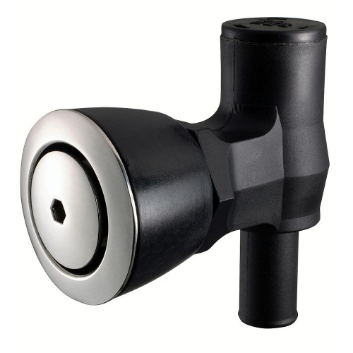 Attwood 90&deg; P-Trap Fuel Tank Vent - Flush Mount - Black w/Stainless Steel Vent Head 1674-6