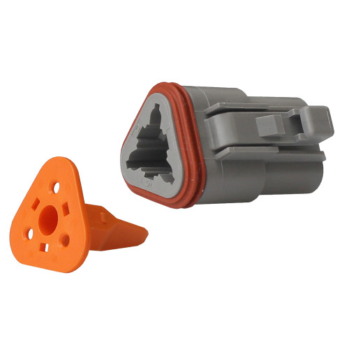 Pacer Deutsch DT Plug &amp; Wedge Lock Kit - 3 Position - 10 Pack TDT06-3S-10