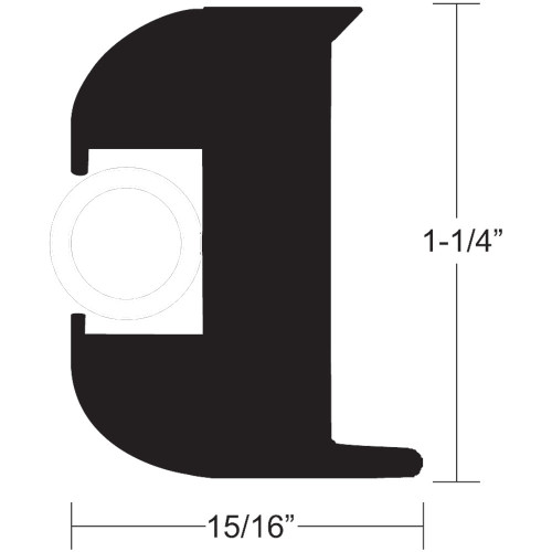 TACO Flex Vinyl Rub Rail Kit - Black w/White Insert - 50' - 1-1/4" x 15/16" V11-3447BWK50-2