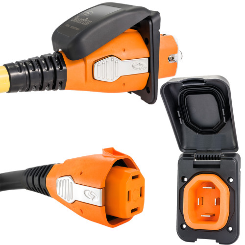 SmartPlug 50 AMP Inlet &amp; Female Cord Connector Combo - Black B50ASSYPB