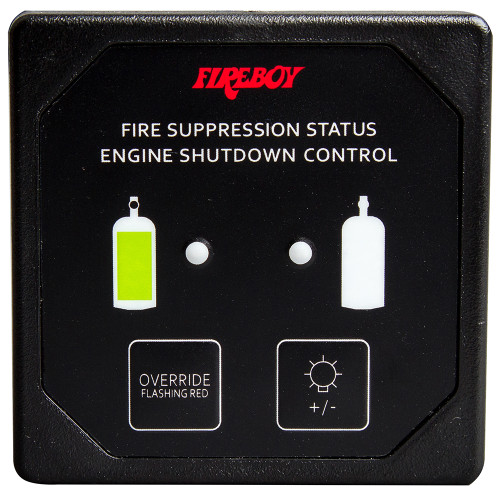 Fireboy-Xintex Deluxe Helm Display w/Membrane Switch, Remote Horn &amp; LEDs f/Engine Shutdown System - Black Bezel Display DU-SBH-20-R