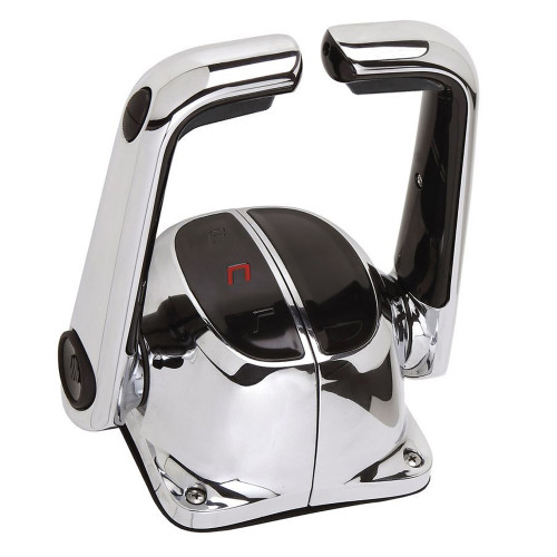 Uflex&nbsp;Twin Lever Top Mount Control w/Neutral Lock &amp; Trim Switch - Chrome B502CHT/L