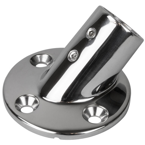 Sea-Dog Rail Base Fitting 2-3/4" Round Base 45&deg; 316 Stainless Steel - 1" OD 280451-1