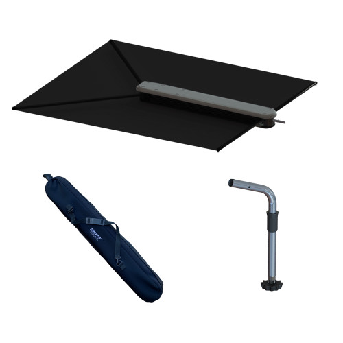 TACO ShadeFin w/Black Fabric, Case &amp; Fixed Rod Holder Mount Kit T10-3000-4