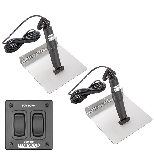 Lectrotab XKA Stainless Steel Trim Tab Kit w/Rocker Switch - 12 x 18 XKAF12X18
