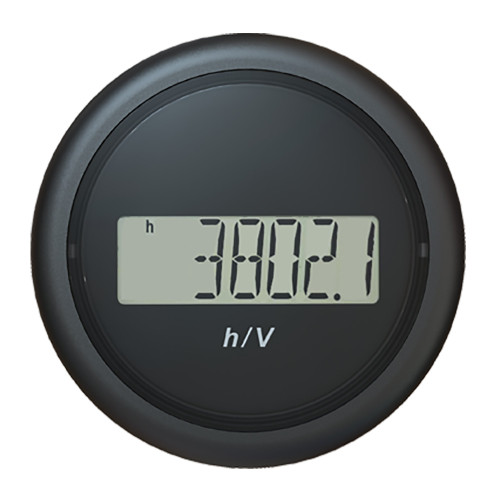Veratron 52MM (2-1/16") ViewLine Hour Counter-Voltmeter - Black B00005302