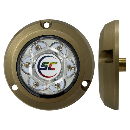 Shadow-Caster SC2 Series Bronze Surface Mount Underwater Light - Full-Color SC2-CC-BZSM