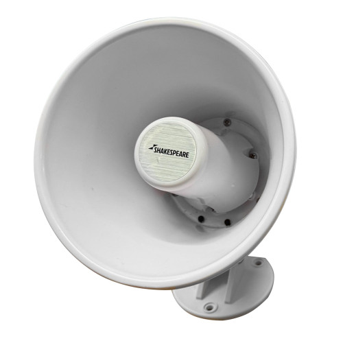 Shakespeare 15W 4-Ohm 5" Loud Hailer Speaker w/Bracket &amp; Talkback - White HS-5A