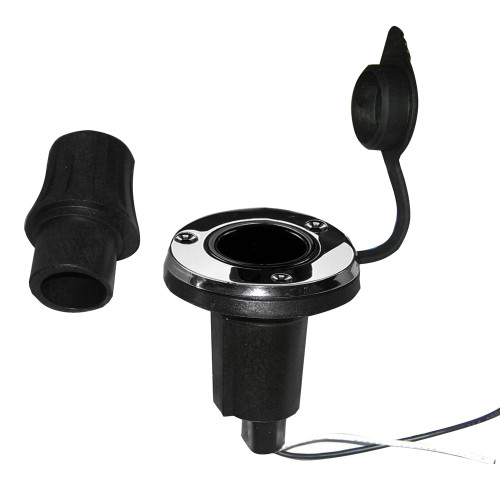 Perko Locking Collar Pole Light Mounting Base - 2 Pin - Round - Stainless Steel 1045P0SDP