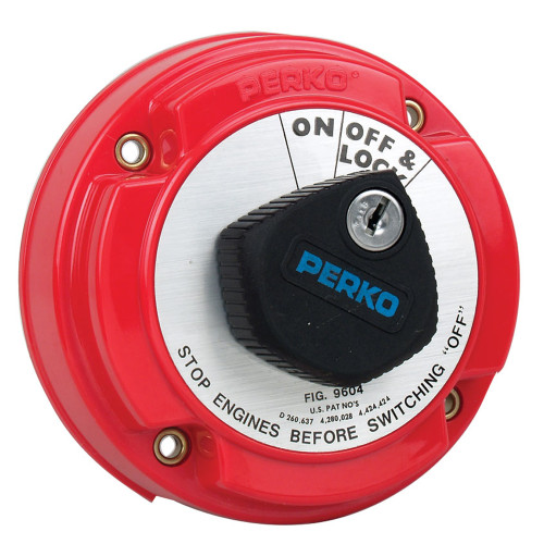 Perko Medium Duty Main Battery Disconnect Switch w/Alternator Field Disconnect & Key Lock 9604DP