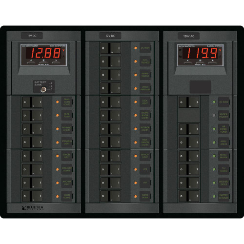 Blue Sea 1218 12V DC Main + 19 Positions / 120V AC Main + 6 Positions 1218