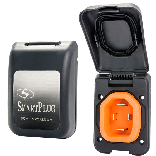 SmartPlug 50 AMP Male Non-Metallic Inlet Cover - Black BM50PB