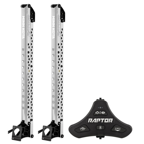 Minn Kota Raptor Bundle Pair - 8' Silver Shallow Water Anchors w/Footswitch 1810601/PAIR