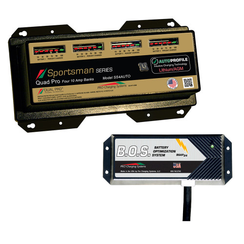 Dual Pro SS4 Auto 4 Bank Battery Charger w/3 Bank B.O.S. SS4AUTO/BOS12V3