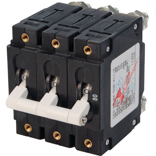 Blue Sea 7289 C-Series Triple Pole Circuit Breaker - 80A 7289