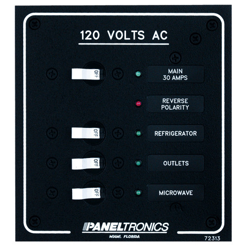 Paneltronics Standard AC 3 Position Breaker Panel & Main w/LEDs 9972313B