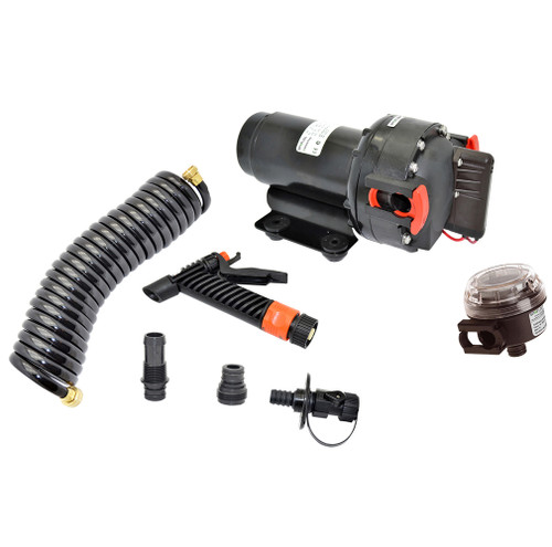 Johnson Pump Aqua Jet 5.2 GPH Washdown Pump Kit w/Hose - 12V 64534