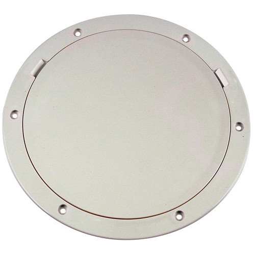 Beckson 8" Smooth Center Pry-Out Deck Plate - White DP81-W