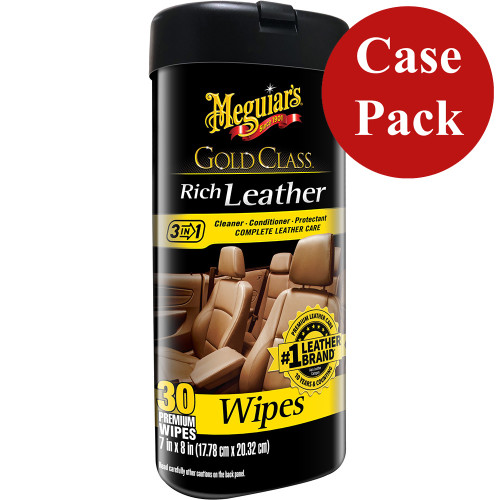 Meguiar&#39;s Gold Class&trade; Rich Leather Cleaner &amp; Conditioner Wipes *Case of 6* G10900CASE
