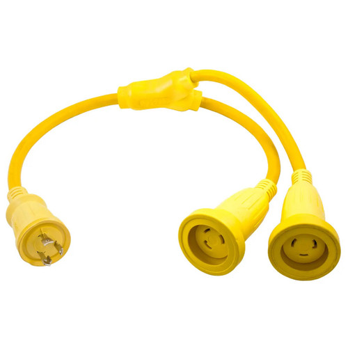 Hubbell HBL64CM56 Y Cable 2-30A Male - 1 30A Female HBL64CM56