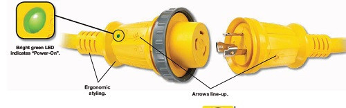 Hubbell HBL61CM03LED 30 Amp 25 Foot Cordset With LED HBL61CM03LED