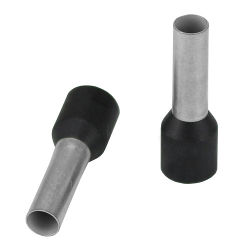 Pacer Black 10 AWG Wire Ferrule - 10mm Length - 25 Pack TFRL10-12MM-25