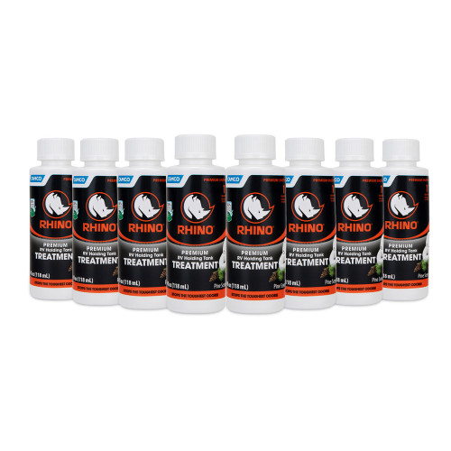 Camco Rhino Premium RV Holding Tank Treatment - 8 Single 4oz Bottles 41511