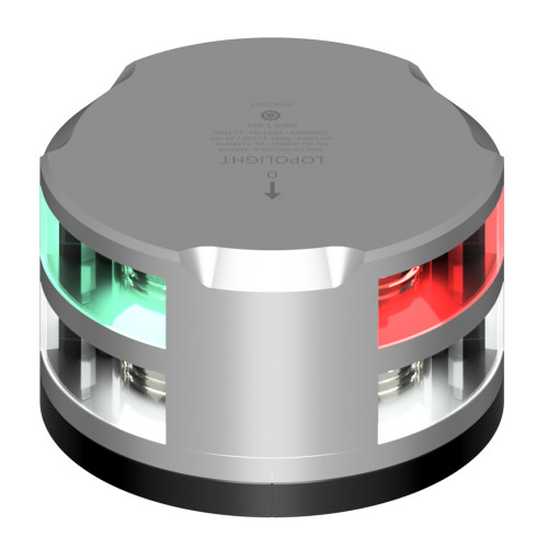 Lopolight Tri-Color Anchor Light - 1NM - Silver Housing w/FB Base 101-009-FB