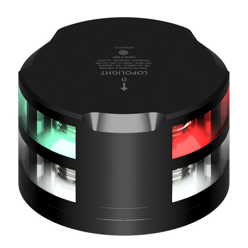 Lopolight Tri-Color Anchor Light - 1NM - Black Housing w/FB Base 101-009-FB-B