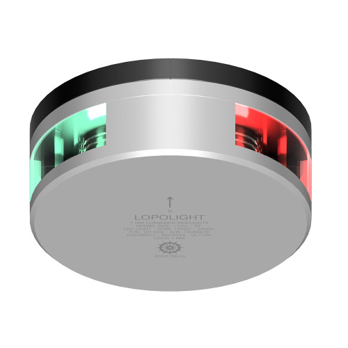 Lopolight Combined Sidelight - 2NM - Upside-Down Silver Housing w/FB Base 201-003-FB-REVERSE