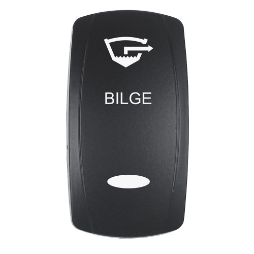 Pacer Actuator - 'BILGE' f/V Series Contura Switches - Black - Laser Etched (Top/Bottom Light) EV2LE-BLG