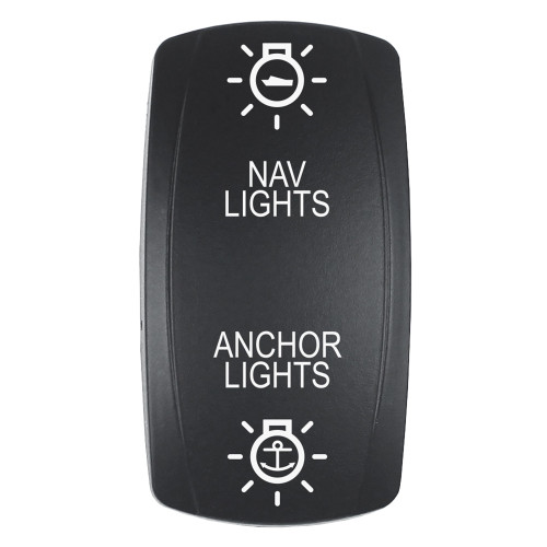 Pacer Actuator - 'NAV/ANC' f/V Series Contura Switches - Black - Laser Etched (Top/Bottom Light) EV2LE-NAVANC