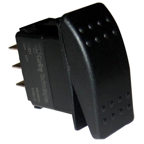Paneltronics DPDT ON/OFF/ON Waterproof Contura Rocker Switch - Black 001-455