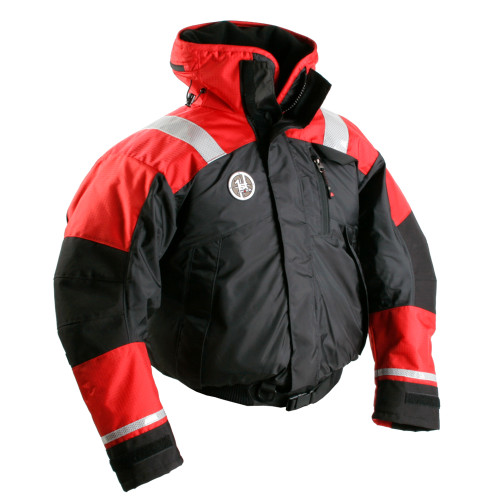 First Watch AB-1100 Flotation Bomber Jacket - Red/Black - Medium AB-1100-RB-M