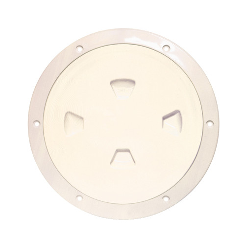 Beckson 8" Smooth Center Screw-Out Deck Plate - Beige DP80-N