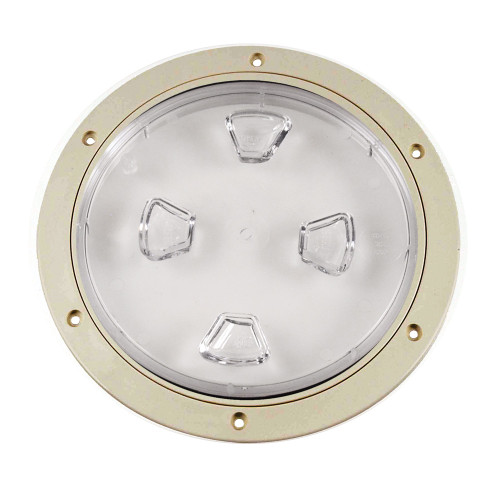 Beckson 8" Clear Center Screw-Out Deck Plate - Beige DP80-N-C