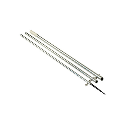 Lee's 13' Bright Silver Center Rigger Pole w/Black Spike 1-3/8" MX8713CR