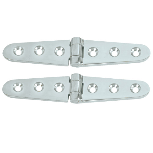 Whitecap Strap Hinge - CP/Brass - 6" x 1-1/8" - Pair S-605C