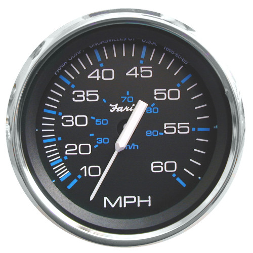 Faria Chesapeake Black 4" Speedometer - 60MPH (Pitot) 33704
