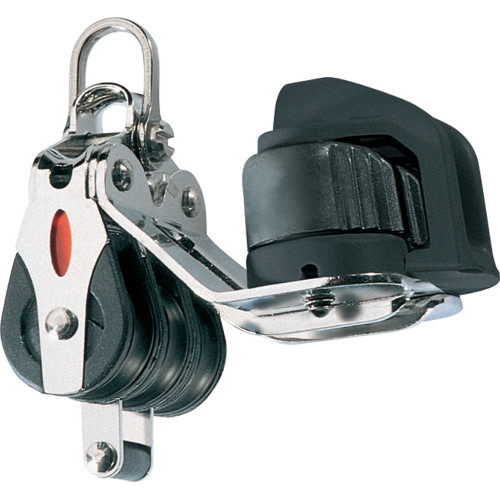 Ronstan Series 20 Ball Bearing Block - Triple - Becket - Cam Cleat - 2-Axis Shackle Head RF20332