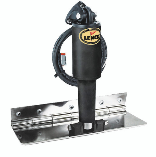 Lenco 4"x12" Limited Space Trim Tab Kit 12v Electro Polished 15126-101