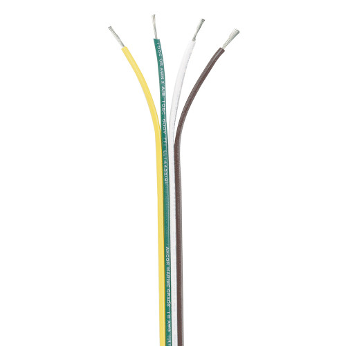 Ancor Ribbon Bonded Cable - 16/4 AWG - Brown/Green/White/Yellow - Flat - 250' 154525