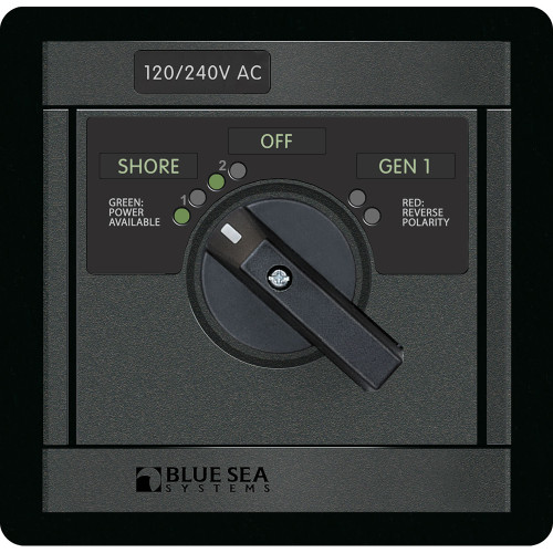 Blue Sea 1480 10/240V AC  Rotary 65A OFF + 2 Sources 2x120V/1x240V 1480