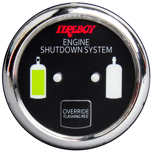Fireboy-Xintex Deluxe Helm Display w/Gauge Body, LED &amp; Color Graphics f/Engine Shutdown System - Chrome Bezel Display DU-RCH-20-R