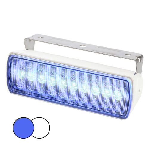 Hella Marine Sea Hawk XL Dual Color LED FloodLights - Blue/White LED - White Housing 980950071